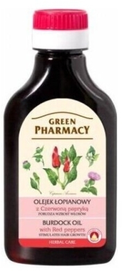 GREEN PHARMACY Olejek łopianowy z czerwoną papryką stymulujący wzrost włosów 100ml