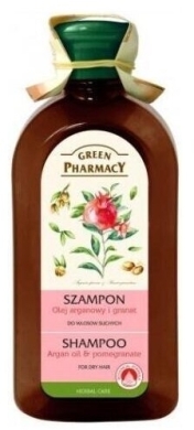 GREEN PHARMACY Szampon do włosów suchych olej arganowy i granat 350ml
