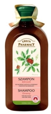 GREEN PHARMACY Szampon do włosów tłustych u podstawy i suchych na końcach Żeń-szeń 350 ml
