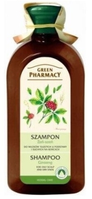 GREEN PHARMACY Szampon do włosów tłustych u podstawy i suchych na końcach żeń-szeń 350ml