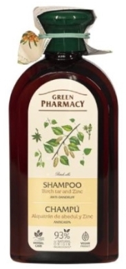GREEN PHARMACY Szampon przeciwłupieżowy Dziegć brzozowy i Cynk 350 ml