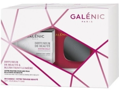 Galenic Zestaw Diffuseur de Beaute - booster blasku 50ml + krem róż do policzków 5g + kosmetyczka