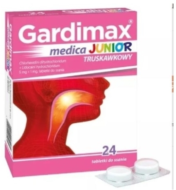 Gardimax medica junior truskawkowe 24 tabletek
