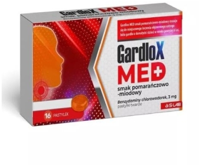 GardloX Med smak pomarańczowo - miodowy 16 pastylek