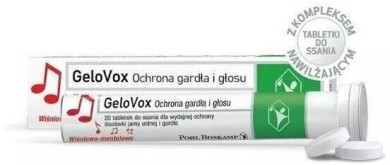 GeloVox wiśniowo-mentolowe 20 tabletek do ssania (tubka)