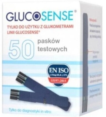 Glucosense - elektroda enzymatyczna test paskowy 50 sztuk