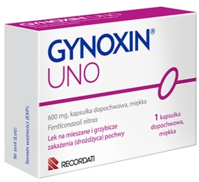 Gynoxin Uno kapsułki dopochwowe 0,6 g 1 sztuka