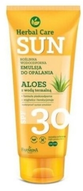 HERBAL CARE Sun SPF 30 Roślinna wodoodporna emulsja do opalania ALOES z wodą termalną 150ml