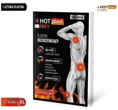 HOT-PLAST FORTE Plastry Rozgrzewające 12cmx18cm 1sztuka