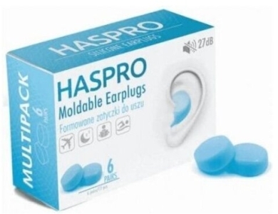 Haspro Formowane zatyczki do uszu 6 par Blue