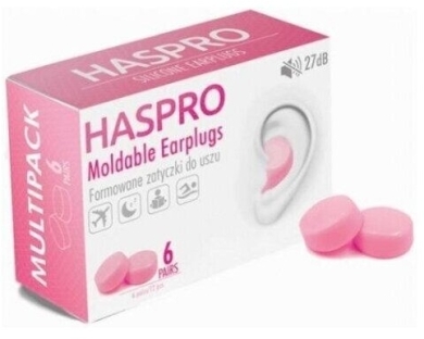 Haspro Formowane zatyczki do uszu 6 par Pink