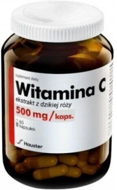Hauster Witamina C naturalna (ekstrakt z dzikiej róży) 0.5g 60 kapsułek