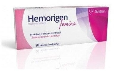 Hemorigen femina 20 tabl.