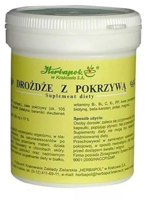Herbapol Drożdże z pokrzywą 120 kapsułek