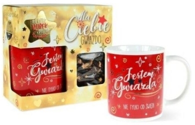 Herbatka owocowa 50g plus kubek  porcelanowy "JESTEM GWIAZDĄ"
