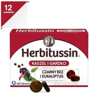 Herbitussin Kaszel i Gardło 12 pastylek