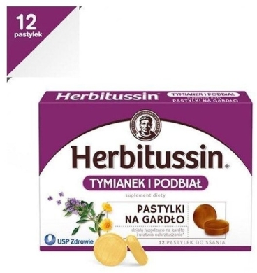 Herbitussin Tymianek i Podbiał Pastylki 12