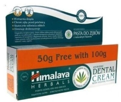 Himalaya Dental Cream Pasta Do Zębów z Naturalnym Fluorem Dwupak 100g + 50g