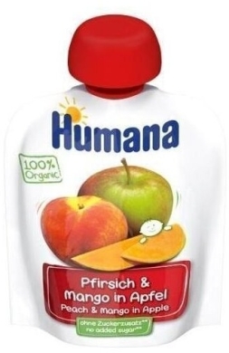 Humana 100% Organic Mus Brzoskwinia Mango Jabłko 90 g