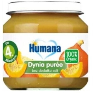Humana 100% Organic Obiadek Dynia Puree 80g Po 4 miesiącu