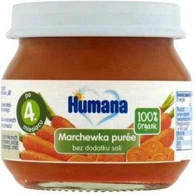 Humana 100% Organic Obiadek Marchewka Puree 80 g