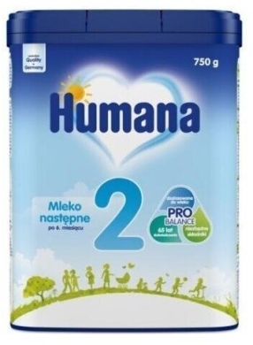 Humana 2 Mleko następne po 6. miesiącu 750 g