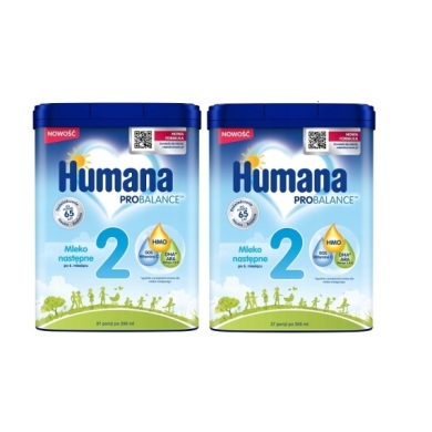 Humana 2 Mleko następne po 6 miesiącu HMO 750 g Wielopak x2