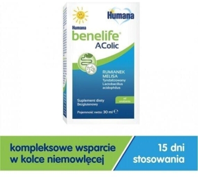 Humana Benelife Acolic, wsparcie w kolce, krople dla niemowląt 30ml