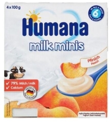 Humana Deserek jogurtowy o smaku brzoskwiniowym 4x100g