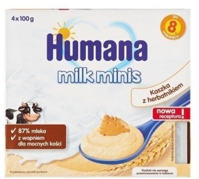 Humana Deserek mleczny kaszka z herbatnikiem 4x100g