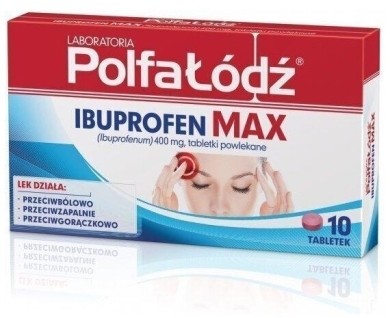 IBUPROFEN MAX Polfa Łódź 10 tabletek