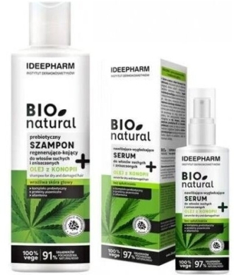 IDEEPHARM BIONATURAL zestaw pielęgnacja włosów  szampon 400ml + serum 200ml