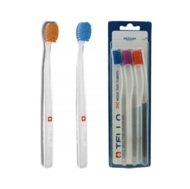 INDENT TELLO 3940 Medium Szczoteczki do zębów 3 sztuki