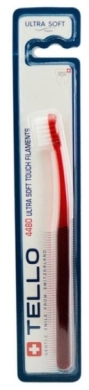 INDENT TELLO 4480 Ultra Soft Szczoteczka do zębów dla dzieci czerwona 1 sztuka