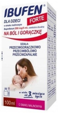 Ibufen dla dzieci Forte smak malinowy 100 ml