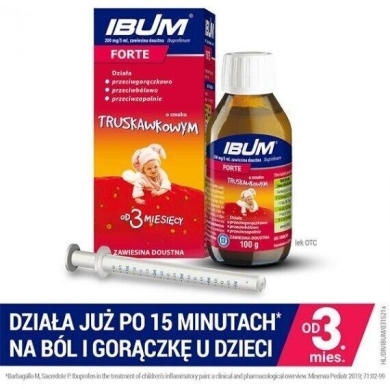 Ibum Forte 200 mg/5ml syrop smak truskawkowy 100 g