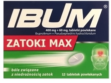 Ibum Zatoki Max 0,4g+0,06g 12 tabletek