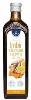 Imbir z kurkumą i cytryną sok + cynk 490ml