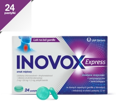 Inovox Express smak miętowy 24 pastylki