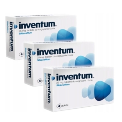 Inventum 4 tabletki do rozgryzania i żucia 25 mg Wielopak x3