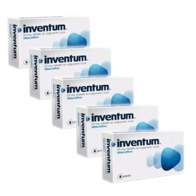Inventum 4 tabletki do rozgryzania i żucia 25 mg Wielopak x5