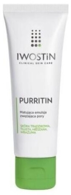 Iwostin Purritin matująca emulsja nawilża i matowi cerę trądzikową 40 ml