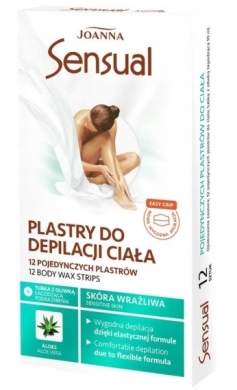 JOANNA SENSUAL Plastry z woskiem do depilacji 12 sztuk