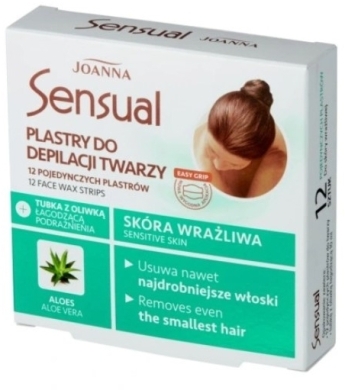 JOANNA SENSUAL Plastry z woskiem do depilacji twarzy 12 sztuk