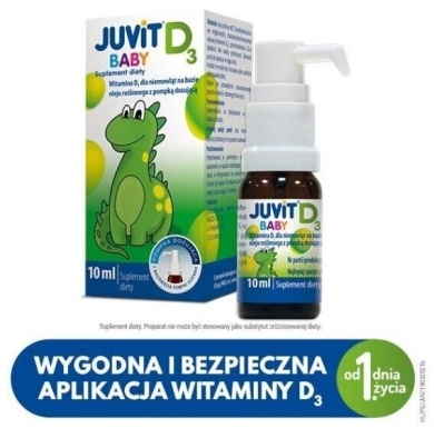 Juvit Baby D3 (z pompką) krople doustne 10 ml