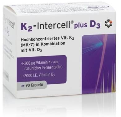 K2 - Intercell® plus D3 - Witamina K2 MK-7 + Witamina D3 90 kapsułek