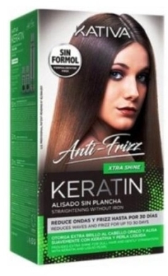 Kativa Keratin Alisado Sin Plancha zestaw do prostowania włosów szampon 30ml+odżywka 30ml+maska 150m