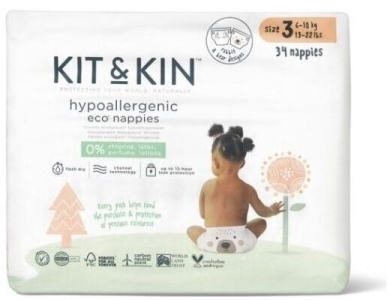 Kit & Kin pieluchy rozmiar 3 MAXI 34 sztuki