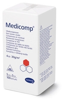Kompres MEDICOMP niejałowy 5 cm x 5 cm 100 sztuk