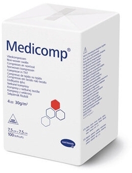 Kompres MEDICOMP niejałowy 7,5 cm x 7,5 cm 100 sztuk